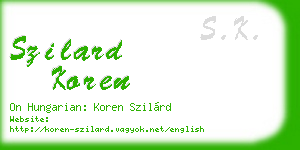 szilard koren business card