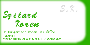 szilard koren business card